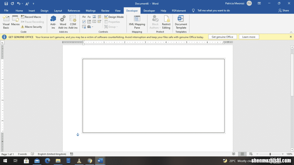如何在Microsoft Word文档中插入框架