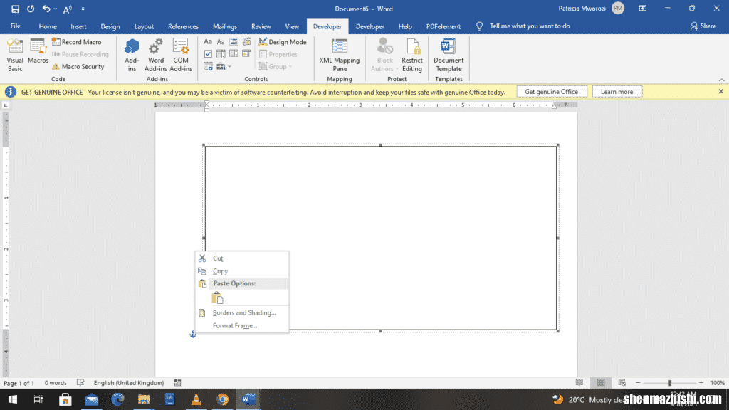 如何在Microsoft Word文档中插入框架