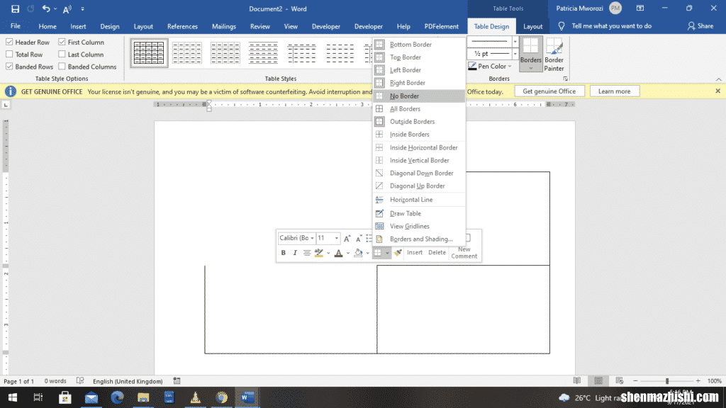 如何在Microsoft Word中将页面分为四个部分