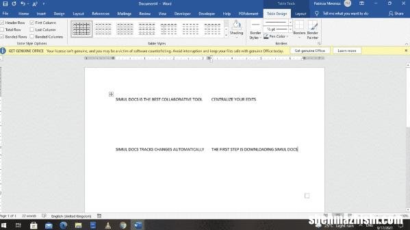 如何在Microsoft Word中将页面分为四个部分