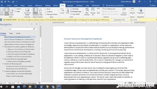 如何在Microsoft Word中重新排序页面
