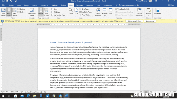 如何在Microsoft Word中重新排序页面