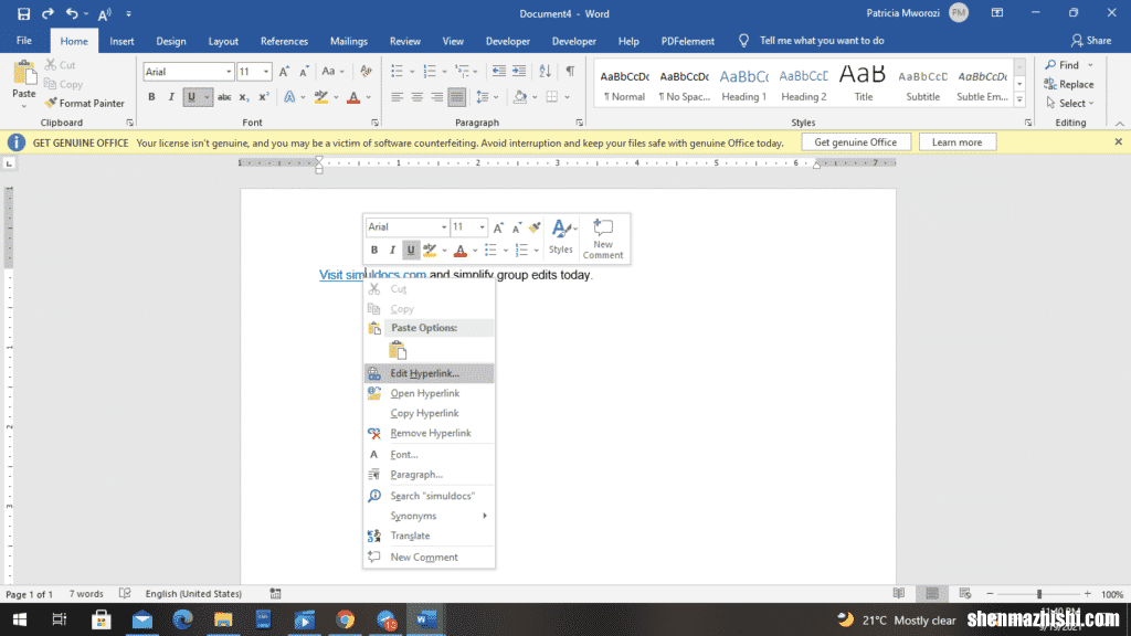 如何删除Microsoft Word文档中的所有超链接