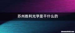 苏州胜利光学是干什么的