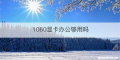 1060显卡办公够用吗