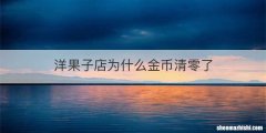 洋果子店为什么金币清零了