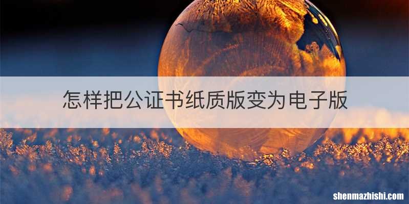 怎样把公证书纸质版变为电子版