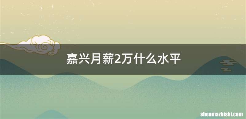 嘉兴月薪2万什么水平