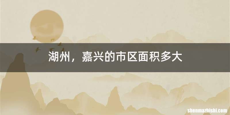 湖州，嘉兴的市区面积多大