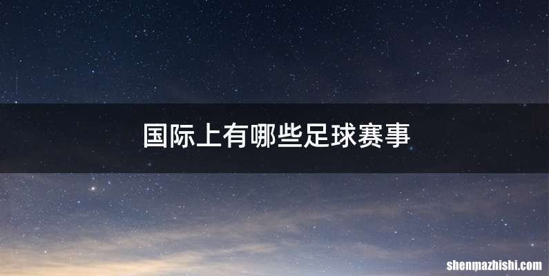 国际上有哪些足球赛事