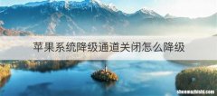 苹果系统降级通道关闭怎么降级