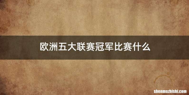欧洲五大联赛冠军比赛什么