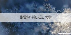 张雪峰评论延边大学