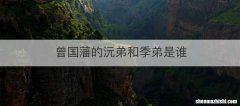 曾国藩的沅弟和季弟是谁