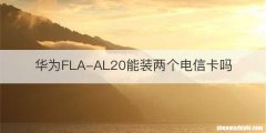 华为FLA-AL20能装两个电信卡吗