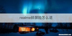 realme碎屏险怎么退