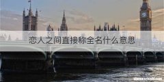 恋人之间直接称全名什么意思