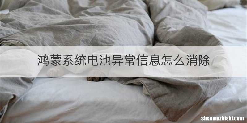 鸿蒙系统电池异常信息怎么消除