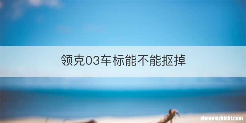 领克03车标能不能抠掉
