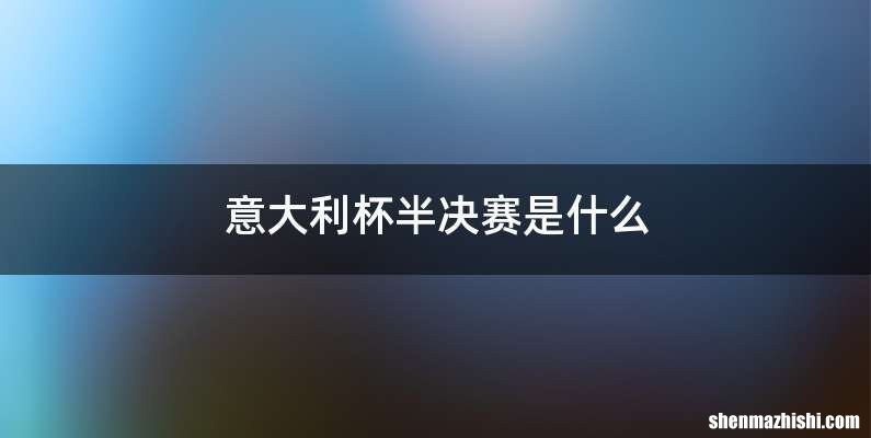 意大利杯半决赛是什么