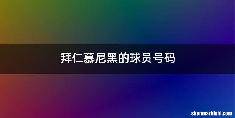拜仁慕尼黑的球员号码