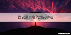 西安最有名的烟花柳巷