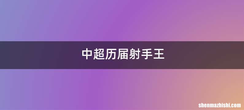 中超历届射手王