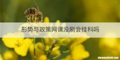 形势与政策网课没刷会挂科吗