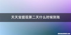 天天宝提现第二天什么时候到账