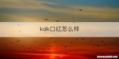 kdk口红怎么样
