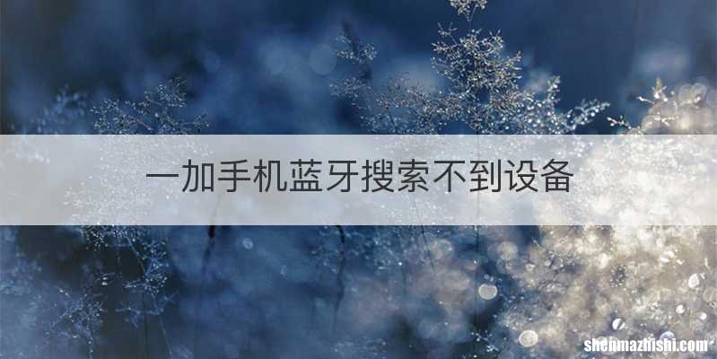 一加手机蓝牙搜索不到设备