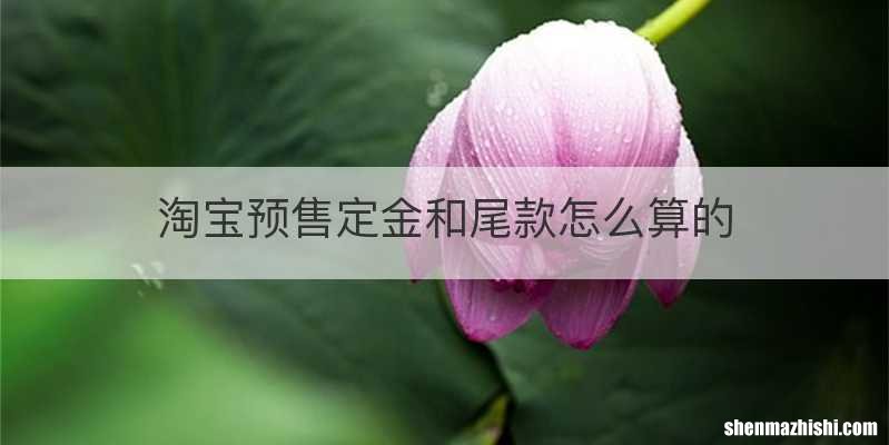 淘宝预售定金和尾款怎么算的
