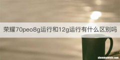 荣耀70peo8g运行和12g运行有什么区别吗