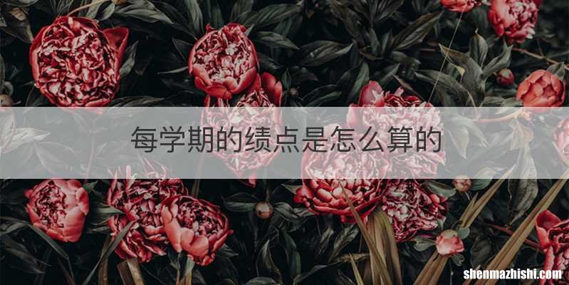 每学期的绩点是怎么算的