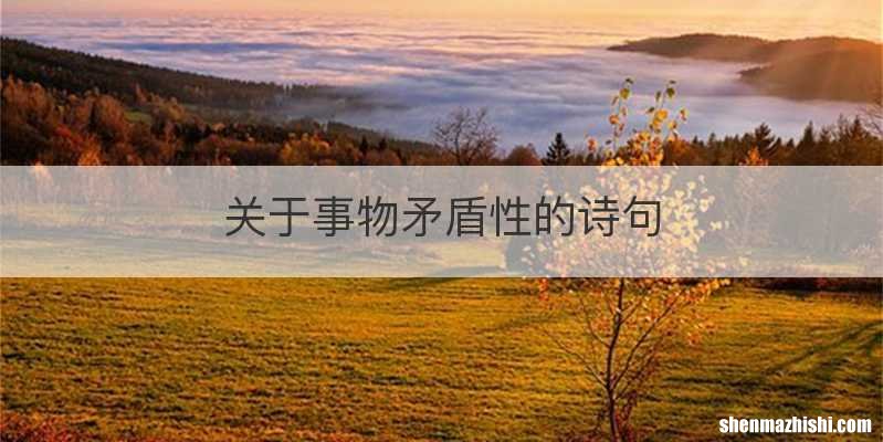 关于事物矛盾性的诗句