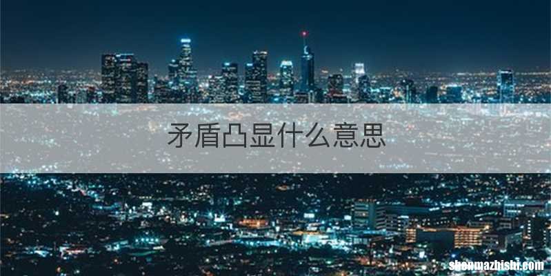 矛盾凸显什么意思