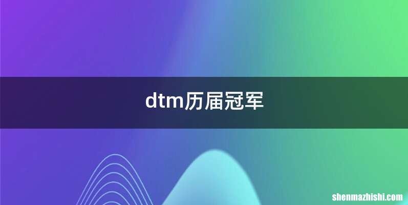 dtm历届冠军