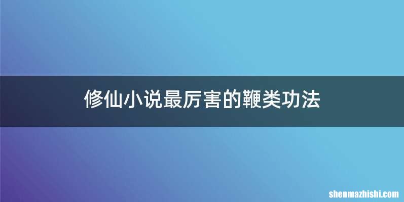 修仙小说最厉害的鞭类功法
