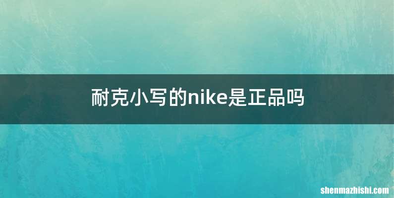 耐克小写的nike是正品吗