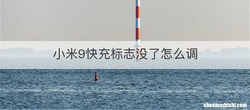 小米9快充标志没了怎么调