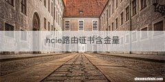 hcie路由证书含金量