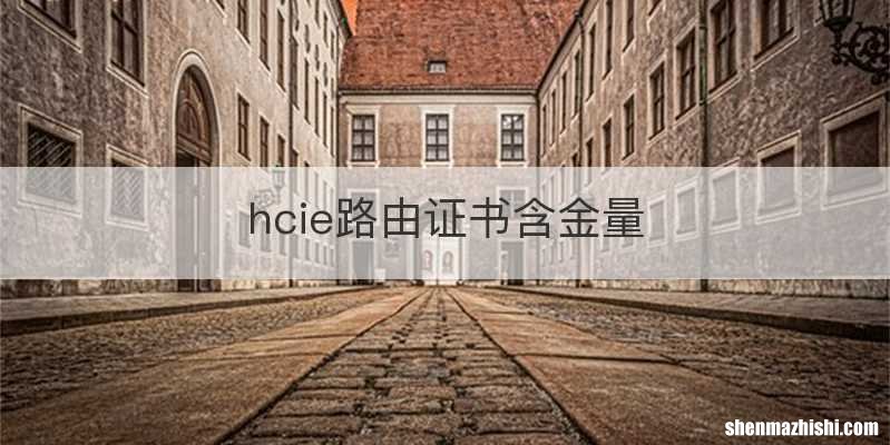 hcie路由证书含金量