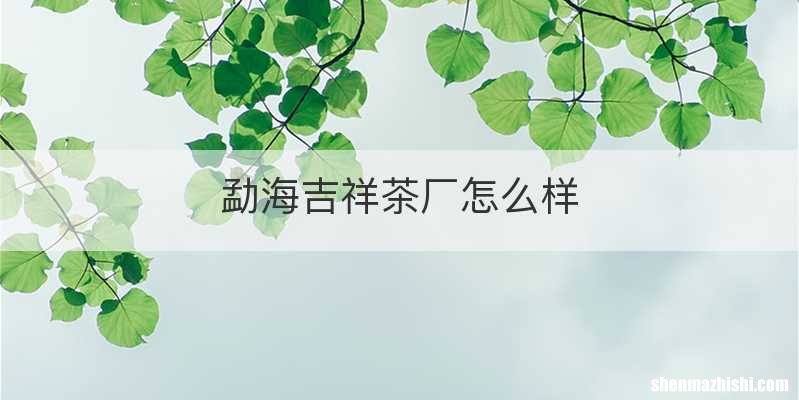 勐海吉祥茶厂怎么样