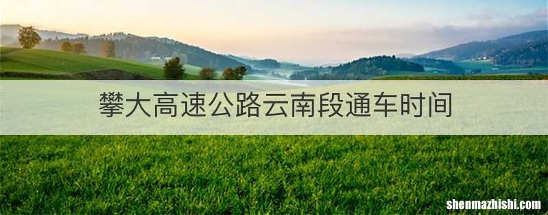 攀大高速公路云南段通车时间