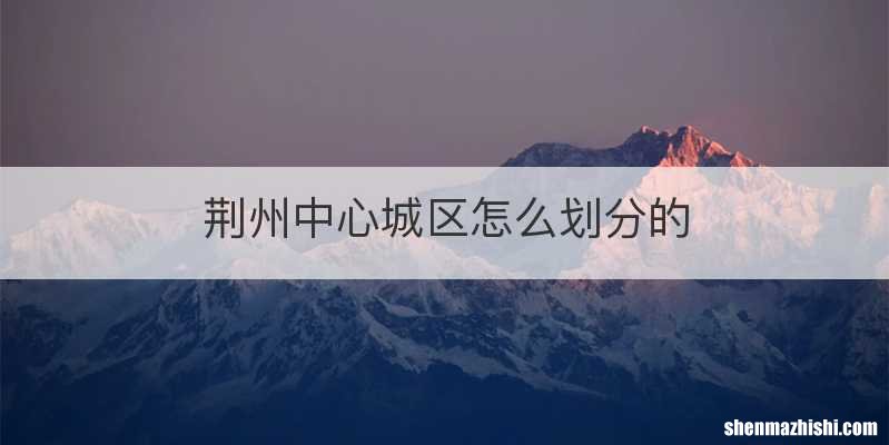 荆州中心城区怎么划分的