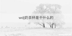 wdj奶茶杯是干什么的