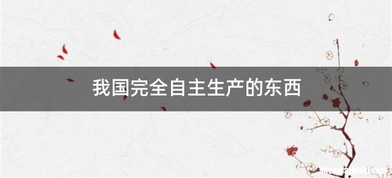 我国完全自主生产的东西