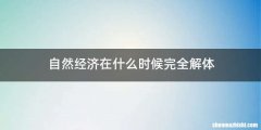 自然经济在什么时候完全解体