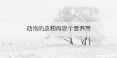 动物的皮和肉哪个营养高