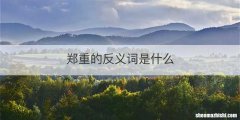 郑重的反义词是什么